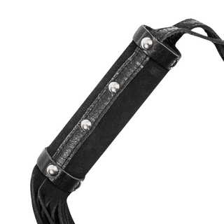 Suede fondle whip with short handle and 19 strings