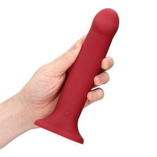 Non-Phallic Vibrating Dildo - Large - Raspberry Red