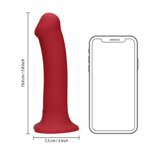 Non-Phallic Vibrating Dildo - Large - Raspberry Red