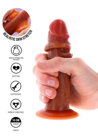 ToyJoy Get Real Silicone Foreskin Dong 15 - Caramel