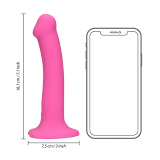 Non-Phallic Vibrating Dildo - Medium - Powerful Pink