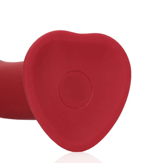 Non-Phallic Vibrating Dildo - Large - Raspberry Red