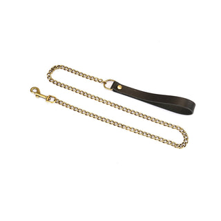 Samurai Thick Leather Collar with Leash