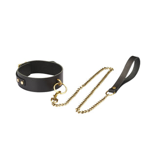 Samurai Thick Leather Collar with Leash