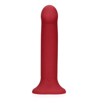 Non-Phallic Vibrating Dildo - Large - Raspberry Red