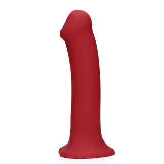Non-Phallic Vibrating Dildo - Large - Raspberry Red