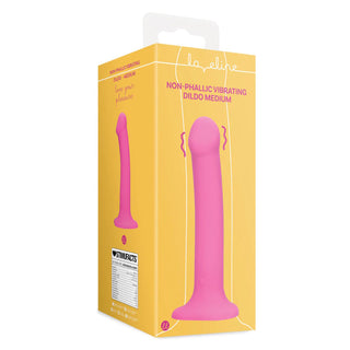 Non-Phallic Vibrating Dildo - Medium - Powerful Pink