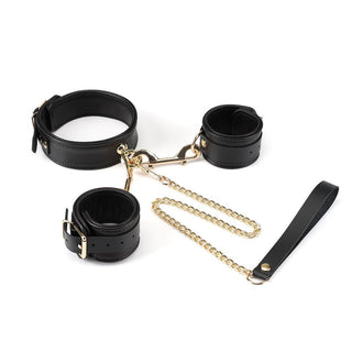 Dark Secret- Highest Premium Bondage Set, Collar, leash & wrist cuffs