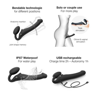 Strap-On-Me Vibrating Bendable Dildo