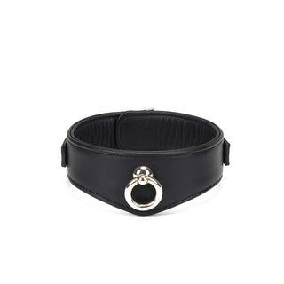 Dark Secret -  Leather collar with chain leash and lock