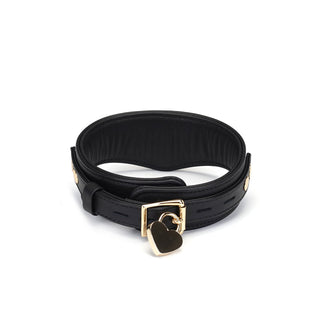 Dark Secret -  Leather collar with chain leash and lock