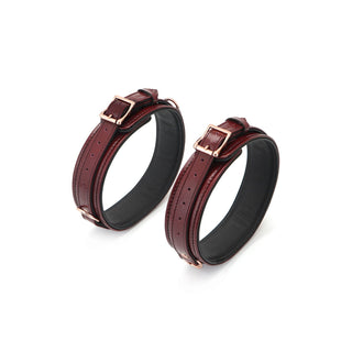 Wine Red - Leather Thigh Cuffs