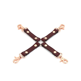 Wine Red - 4-Way Leather Hogtie With Clips