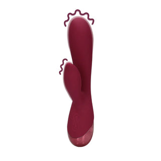 Smooth Silicone Rabbit Vibrator - Dark Cherry