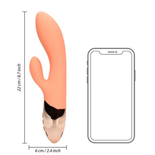Ultra Soft Silicone Rabbit Vibrator - Ceramic Peach