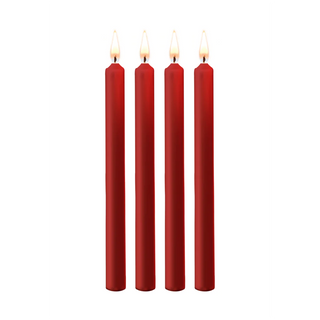 Teasing Wax Candles - 4 Pieces - Large - Red