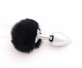 Bunny Tail Butt Plug- Small Black