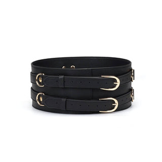 Dark Secret - Luxury Black Leather Waist Cuff/Belt