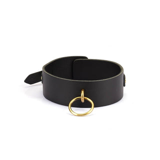 Samurai Thick Leather Collar with Leash