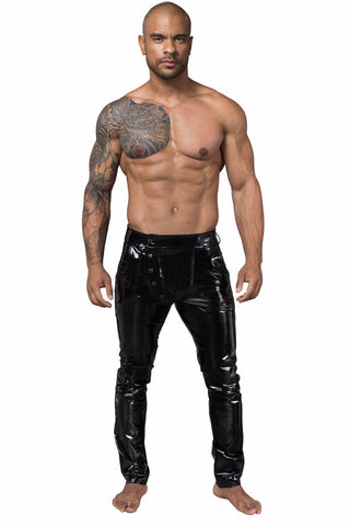 Men's long pants made of elastic PVC