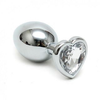 Butt Plug Small with heart shaped crystal clear