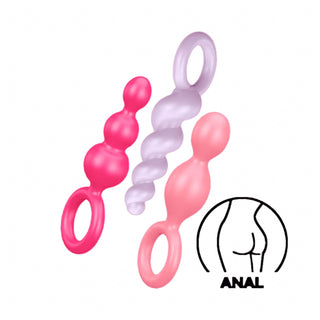 Booty Call - Butt Plug Set 3 Pcs - Pink/Purple/Red